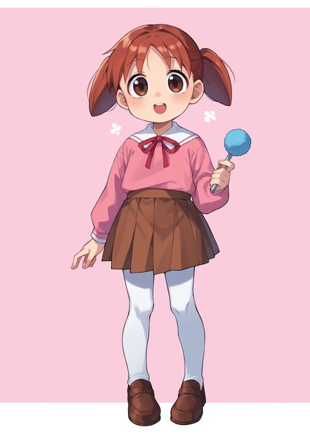 score_9, score_8_up, score_7_up, score_6_up, source_anime, zPDXL, <lora:ALTXL_pony_0061_8:2>, BREAK
1girl, solo,  <lora:Mihama_Chiyo_Chiyo-Chan:0.9> chiyo, twintails, Auburn hair, brown eyes, short twintails, little girl, child, holding a bubble wand, creating a stream of bubbles, school uniform, brown loafers, brown skirt, pink shirt, red ribbon, neck ribbon,  <lora:Cotton_Tights:1> cotton tights, white tights,
