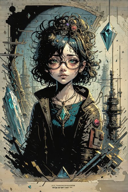 (masterpiece:1), (best quality:1), high contrast, strong shadows, outlines, <lora:graphicNovelStyle_v10:0.2>,
1 girl, adult (elven:0.7) woman,  ruby eyes, gray straight hair,  
<lora:GoodHands-beta2:0.8>,
(style-rustmagic:0.8), solo, (full body:0.6), looking at viewer, detailed background, detailed face, (<lora:DecorationBundlev2:0.4>, GemstoneAI, gemstone theme:1.1), worried, investigator of eldritch mysteries, steampunk  adventuring clothes, goggles,  inexplicable phenomena,   sinister fog, eerie moonlight,  mysterious lovecraftian atmosphere,