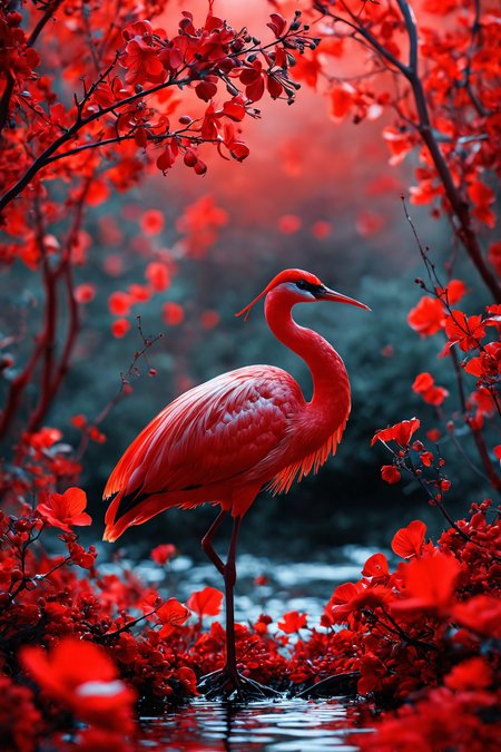 (Wildlife Photography by Alaa Al-Marjani and Luigi Veronesi:1.2), award winning,
environment occlusion,
(aesthetic of surrealism with translucent atmosphere:0.5),
distinctive pinnacle of creativity with precise details,
(poppyred and ruby colors:0.1),
<lora:MJ52:0.5>