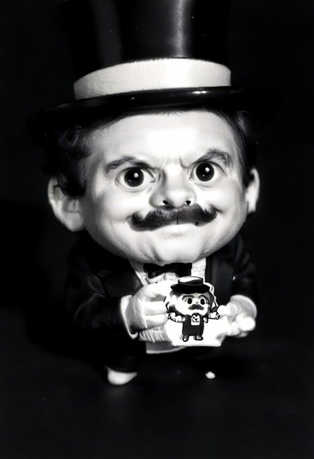 ((((((black and white,chibi)))))),((small man with mustache, top hat, kenbis, chibi, chibi, male only, male, male chibi, monocle, art deco, thick mustache, comically large mustache, handlebar mustache, tiny, multiple men, shrunk, microxl, some little guys,  high angle, from above)), bwMovies, realistic, photo, vintage photo, ((very small man, small man, a small man, a man who is small, a small man)), an unapologetically small human male, black and white, smiling, very happy, euphoric, ecstatic, wonderful small men, large smile, huge smile