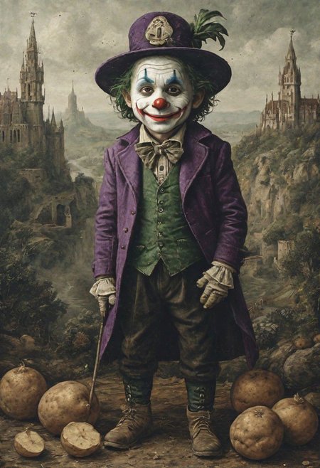 potato in a joker costume