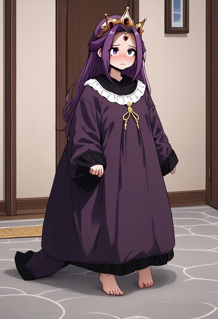 MIRELLIA Q MELROMARC, CROWN, TIARA, dress, full body, ShrinkingConcept, shrinkingclothing, oversized clothes, shrinking, full body, child, small