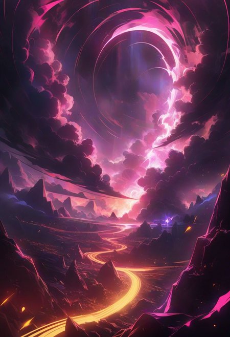 hd, 8k, ultra high definition, Dramatic visuals of the sky in turmoil, with the sun moon and stars visibly dimming, creating a stark contrast between light and shadow that plays across the landscapes below. glowneon, glowing, sparks, lightning