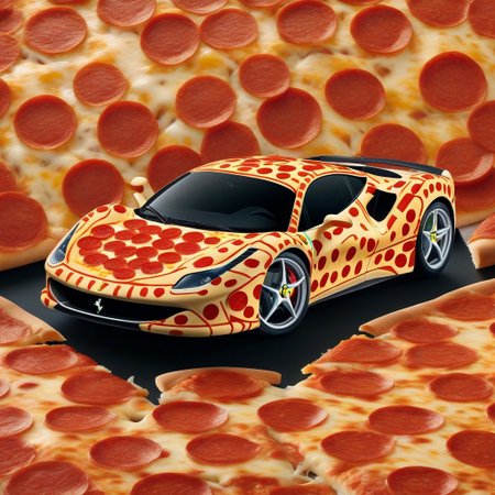 pizzasdx, FERRARI,  pizza themed FERRARI , SUPERCAR