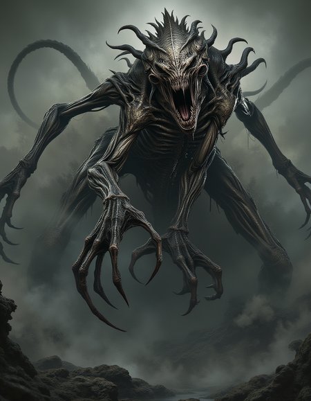 <lora:monster_flux:1>,full body photography of horrifying monster,