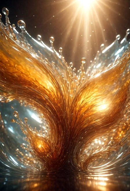 An abstract shape, amazingly fluid, made of glass, detailed, 3d fractals, light particles, water drops, shimmering light, surreal, ink, smooth, shimmering, glow, cinematice contrast, Glow, backlight 
16k