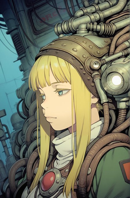 1girl kiss dead machine god,blonde hair, (obslete machine:1.2),portrait, atmospheric perspective, meatl beasts
tatsuyuki, (too much machine:1.3) ,A room full of pipes,(close-up:1.3), searchlights 
 <lora:Perfect Hands:1>  <lora:Tatsuyuki:0.9> <lora:add-detail-xl:1><lora:age_slider_v4:-1>, score_9, score_8_up, score_7_up, score_6_up, score_5_up, score_4_up,zPDXL