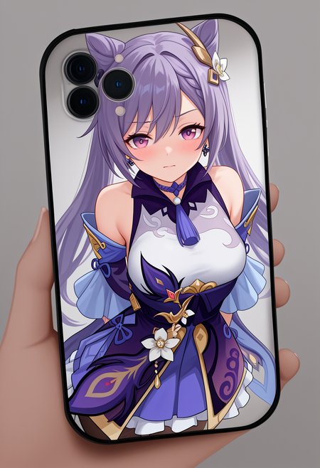 (masterpiece, high quality, amazing detail), highres, phone case, keqing \(genshin impact\), 
 <lora:Waifu_phone_case:1>