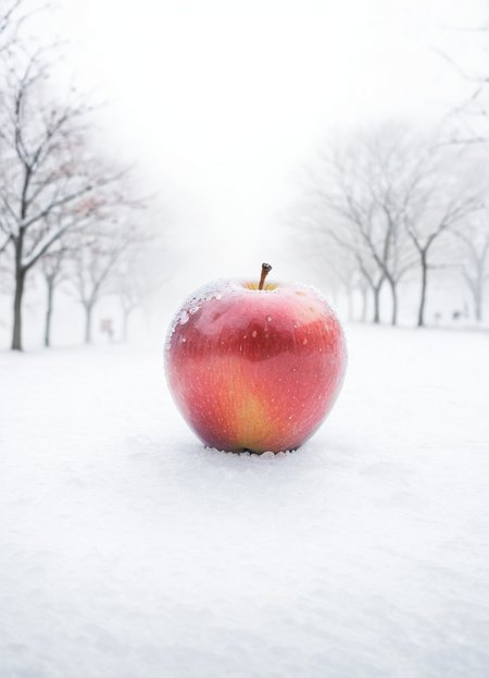 highkey, big apple, fruit, foggy, white background, outside, winter, snow, ice,
<lora:Highkey-SDXL:1>