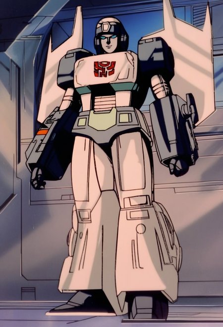 score_9, score_8_up, score_7_up, animation, transformers, 1girl, robot, Decepticon, Tall, slim, Seeker, Starscream glowing eyes, blue eyes, large eyes, circular eyes, white armour, forward long jet swept wings, transforms into futuristic Stealth Mig Fighter Jet, full body, cowboy shot, smiling, holding null ray blasters, Decepticon Symbol (purple), long skirt armour (straight), head crown,
 <lora:StarScream1.2:1>
