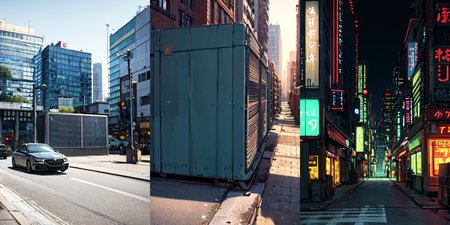 highly insanely detailed, masterpiece, top quality, best quality, highres, 4k, 8k, RAW photo, (very aesthetic, beautiful and aesthetic), bebop cityscape, buildings, radiator, ait conditioning, cardboard box, trash, street, car, <lora:bebopv01:0>, 
__lazy-wildcards/dataset/background-color__âââ