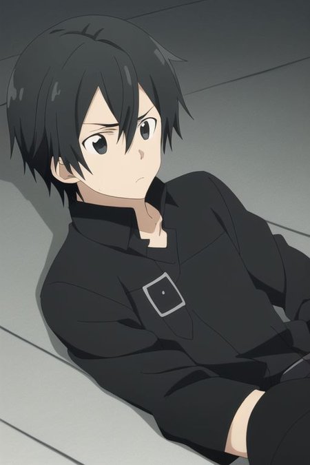 high resolution, professional photography, best quality, 1Boy, Kazuto Kirigaya, Black Hair, Black Eyes, lying down, conquered, hurt, dying, battered, blank stare, bruised,