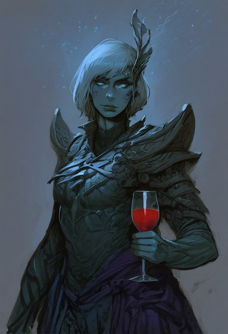 score_9, score_8_up, score_7_up, BREAK,
1boy, portrait, beautiful, drow wizard, dark elf, white hair, (Bob cut:1.3), side bangs, Pale white skin, pale blue skin, Mage, black lipstick, black eyeliner, turquoise eyes, purple spidersilk armor, spiderweb silver motif, silver ankh necklace, glowing eyes, holding a glass of red wine, platinum rapier at right hip, knapsack tied to left hip, full body, effeminate male, feminine, kind eyes, gentle face, loving smile, pouty lips, (smug:0.85), dramatic lights, regretful look, shameful look, contemplative look
<lora:Fant5yP0ny:0.6> <lora:fantasy_world_pony:0.9> <lora:Cherry-Gig:0.55>,