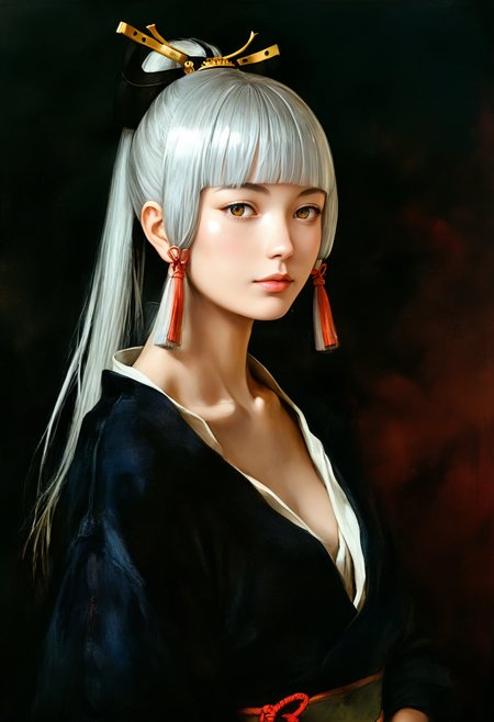 score_9, score_8_up, score_7_up, source_anime, perfect anatomy, ,dark room ,black theme,
1girl ,  kamisato_ayaka,silver hair,long hair }, solo,,upper body,background, standing  ,  casual ware  , clothed, chiarosucuro style, oil painting, dark background <lora:chiarosucuro-01:1.1>