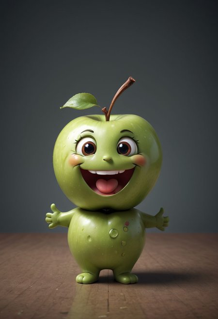 Cute little happy Apple