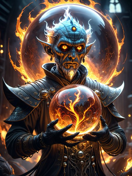 breathtaking illustration in the style of gris grimly and clive barker and lars grant-west,sparks fear and imagination in the viewer,masterpiece,intricately detailed,awe inspiring,a wizard holding a sphere of fire,, Ultra-HD-details, glow effects, godrays, Hand drawn, render, 8k, octane render, cinema 4d, blender, dark, atmospheric 4k ultra detailed, cinematic, Sharp focus, big depth of field, Masterpiece, colors, 3d octane render, 4k, concept art, trending on artstation, hyperrealistic, Vivid colors, extremely detailed CG unity 8k wallpaper, trending on CGSociety, Intricate, High Detail, dramatic
