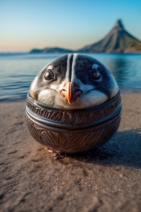 masterpiece, best quality, ultra-detailed, realistic, 8k, (emphasize super adorable and cuteness overloads of delicate Penguin perched relaxing on the beach, ultra realistic Penguin, very detailed Penguin, highest quality Penguin:1.37), pine tree, flowers fields, many kinds of flowers, a couple of rabbits on very distant, lakes, meadows, glitter, afternoon, sun, sunset, out-of-this-world scenery, lifelike, naturalism, greatest naturalism photo, immaculate detailed realism photography, rich colors, best colors perfect composition, perfect colors, colorful, clear photo, intrigue nature panorama, delicate nature photo, immaculate micro-details nature elements, (out-of-this-world scenery:1.23), beautiful landscape, beautiful flowers, crystal fantastic, breathtaking beautiful nature, unmatched beauty nature, more nature elements, rich nature elements, beach, (awards winning photography:1.37), trending on artstation, real life photo realistic, perfect proportion, aesthetic, artistic style, surreal, insanely lifelike, top best naturalism photography, greatest detailed, intricate nature details background, depth of field, no human, detailerlora,