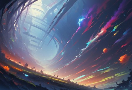 Exoterra-Style, score_9, score_8_up, score_7_up, masterpiece, best quality, absurdres, vibrant, highly detailed, spaceship in stationary orbital postition above an hyper-urbanized planet, high contrasts
