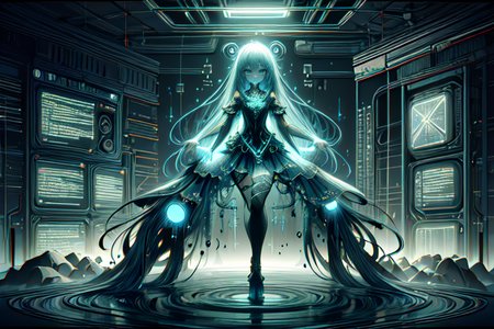highly insanely detailed, masterpiece, top quality, best quality, highres, 4k, 8k, RAW photo, (very aesthetic, beautiful and aesthetic),  
(code_style,codestyle), 
<lora:CodeStyle (half generic class)_564920:1>, 
(1girl:1.3), 1other, 
cybernetics enhancement clinic,  magnetic levitation structural support, bioluminescent fungi, wall washing,âââ
