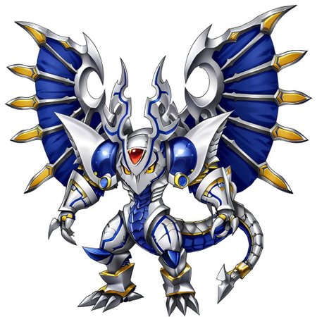 solo,a chibi dorugoramon,wings,tail,horns,smug
