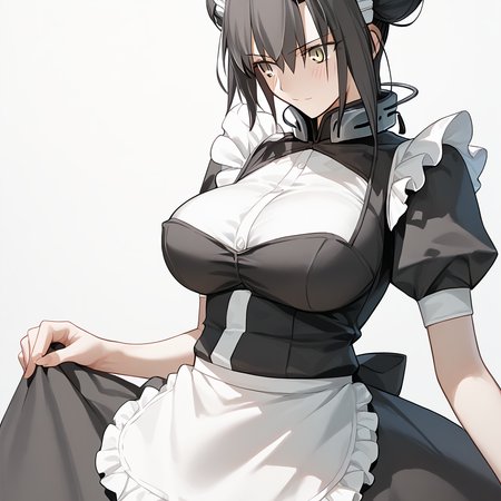 <lora:Takeuchi_Takashi_PonyXL_style_v01:1>
<lora:agent.pony:1>
score_9 , score_8_up , score_7_up , source_anime , 
masterpiece , best quality , ultra-detailed , 
BREAK
agent \(girls' frontline\), maid
1girl , woman , huge breasts , light smile , light blush , ((jeanne d'arc (fate)):0.5)  , 
long black hair  , maid dress ,  
staring