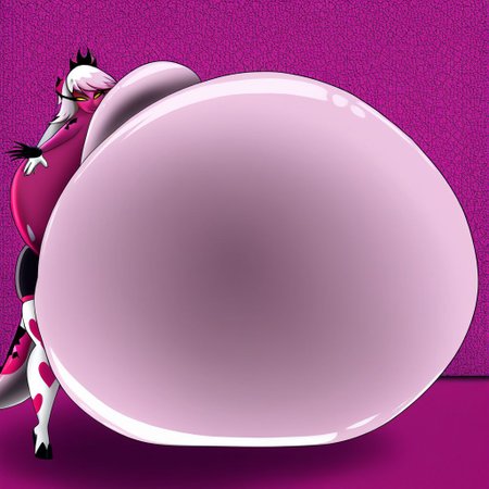 belly size bigger than main body)), (gigantic belly:2.0), goddess, verosika mayday from helluva boss