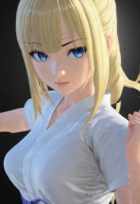 masterpiece,photograph,realistic lighting, absurd quality,realism best quality, sensual face, fighting stance, blue eyes,<lora:Ayane_Amamiya:.7>,blonde hair,clear quality