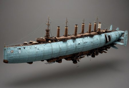 masterpiece, best_quality, very_aesthetic, highres, absurdres, ultra detailed, airship,  battleship, steampunk, Victorian, 
flying over the south sea,
 airship, vehicle focus, no humans, military vehicle, military, science fiction, aircraft flying, radio antenna, cannon, machinery, (light gray/light blue vehicle), 
spiral, pipe ,rivets, ,wire,