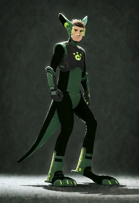 score_9, score_8, score_7, score_6,
1boy, solo,
chris, male, kangaroo suit, green suit, human, brown eyes, green visor,
simple background, looking at viewer, full body, dynamic pose,
masterpiece, detailed, realistic, extremely detailed, male focus, solo focus,
source_anime,
knva, cyber armor,