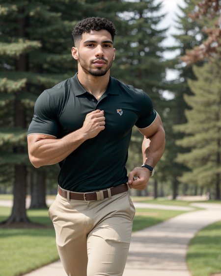 man, levanGNRC, nimble gain, ecstatic, polo shirt and khaki pants, temperate alpine tundra