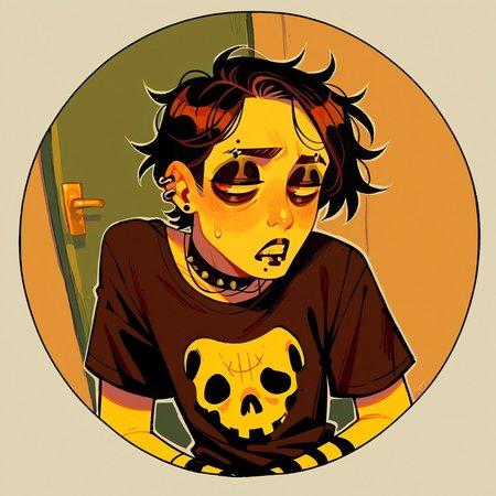 score_9, score_8_up, score_7_up, score_6_up,  <lora:f1sh3y3XLP:1> f1sh3y3, 1boy, goth, horror,