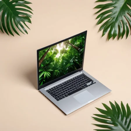 (laptop showcase) <lora:02_laptop_showcase:1.1>
Beige background,
high quality, professional, highres, amazing, dramatic,
(Rainforest canopy and birds-eye view:0.5),
