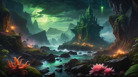 Hyperrealistic art A dark and atmospheric scene inspired by H.P. Lovecraft's "The Call of Cthulhu." In the foreground, the ancient, crumbling city of R'lyeh rises from the depths of the ocean, with its non-Euclidean architecture and impossible angles, covered in seaweed and strange, glowing algae. Towering above the city, the monstrous figure of Cthulhu emerges from the water, his grotesque, squid-like head with writhing tentacles, and massive bat-like wings casting a shadow over the landscape. His eyes glow with a malevolent, otherworldly intelligence. The sky is dark and stormy, with lightning illuminating the chaotic, nightmarish scene. Jagged rocks and towering waves crash around the city, adding to the sense of impending doom. The background features a turbulent ocean and a chaotic, swirling sky filled with dark clouds and flashes of lightning. The atmosphere is filled with a sense of cosmic dread and horror, capturing the terrifying and unfathomable nature of Lovecraft's universe. The overall style is highly detailed and realistic, emphasizing the ancient, alien nature of R'lyeh and the monstrous presence of Cthulhu. 
 <lora:Enhanced_XL_V1:0.8> enhanced, Hyperrealistic art Hyperrealistic art A stargate bustling futuristic cityscape, floating in post-nuclear war destroyed world with nuclear fallout, creating a juxtaposition between advanced technology and human greed, complete with hyperrealistic detail, cinematic lighting and vibrant colors <lora:world_glass:1>, dynamic, cinematic, masterpiece, intricate, hdr, . Extremely high-resolution detail, photographic, realism taken to the extreme, fine texture, incredibly lifelike . Extremely high-resolution details, photographic, realism pushed to extreme, fine texture, incredibly lifelike, RAW Proffesional Photography of a landscape, Long shot, __Kamera__, (comet:0.1), (flowers:0.1), (water lilies:0.1), (insects:0.1), (animals:0.1), (birds:0.1), (waterfall:0.1), (Fish in water:0.1),(Tundra:0.1), (Desert:0.1), (Rainforest:0.1), (Mountains:0.1),  ( Frontal fog:0.1), (Waves:0.1), (Stars:0.1), Sunny, psychedelic, entropy, shallow depth of field detailed background, dark noir style, HDR, RAW, ray tracing reflections, sharp focus, ultra realistic, 12k  <lora:add-detail-xl:1>, cinematic photo, a extreme deep underwater world in which occasionally (full body view of a Orca:2.0), coral reefs, algae, underwater plants, colorful fish, The scene features clear water with (random time of day, random weather:1.3), love and entropy are depicted throughout the scene, with mini insects and microcosms complementing the detailed background, HDR, RAW, ray-traced reflections, sharp focus and ultra-realistic detail, 35mm photograph, film, bokeh, professional, 4k, highly detailed
<lora:SDXLHighDetail_v5:1> <lora:more_details:1>, nsfw, Raw poster, concept art, landscape, psychedelic, Raw poster, concept art, landscape, psychedelic, depicting a two-part scenario of the same scene: in the upper half, a dark magic ocean  lonely islands with palms, coconut trees, waterfalls, flowers, insects, birds, where dolphins play in the waves and the occasional shark fin breaks the surface; transitioning seamlessly into the lower half, a microcosm of an very deep and very dark underwater world with (colorful fish, mystical lights, coral reefs, seaweed, underwater plants:1.3),  and occasional (orcas:0.9) and sharks gliding through the depths., foggy, random weather, random daytime,  (love:1.3), (spring saeson in the ball:1.3), entropy, (mini insect:0.1), shallow depth of field detailed background, sunshaft, surreal, dark noir style, HDR, RAW, ray tracing reflections, sharp focus, ultra realistic, 12k
<lora:dreamcolor:0.3> <lora:EDG_-_Test_Lora:0.3> <lora:more_details:0.3>, Raw poster, concept art, landscape, psychedelic, Cloudy,Twilight, Crescent moonlight,beautiful waterfall in the middle of a forest, swiss landscapes, (love:1.1), Ice fog, entropy, (mini insect:0.1), (shallow depth of field detailed background:1.2), dark noir style, HDR, ray tracing reflections, sharp focus, ultra realistic, 12k <lora:add-detail-xl:1><lora:LowRA:1> <lora:more_details:1> ,m0nst3rfy3 <lora:m0nst3rfy3(0.5-1)M:1>, <lora:SDXLHighDetail_v5:1> . Extremely high-resolution details, photographic, realism pushed to extreme, fine texture, incredibly lifelike
