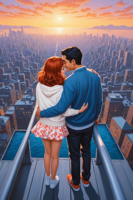 by Rob Gonsalves and Hidari JingorÅ in the style of Lois van Baarle, loving couple, hyperdetailed photography