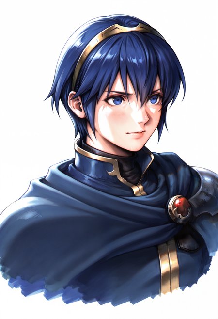 best quality, newest, absurdres, highres, (masterwork, masterpiece, best quality, hyper-detailed :1.3), 

marth (fire emblem),

,white background, plain background, ff7,
