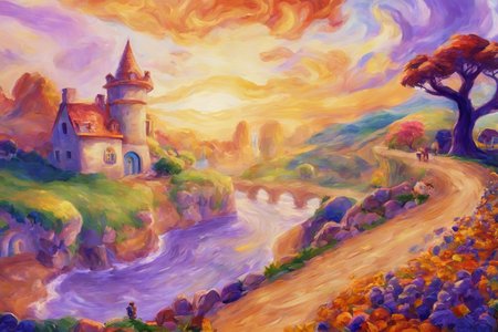 A vast scene of Dream Weavers from Spyro in the style of Renoir, videogame, impressionist