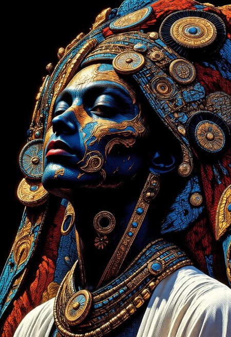 A portrait of beauty, figment of imagination, perhaps nothing, peaceful effort, humanity, a vanity, delicate emotion