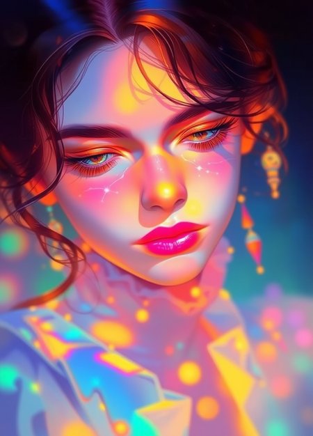 a girl with high saturate color tone

a digital ethereal quality image, healing atomosphere

it is a vibrant, dreamy, whimsical and clear masterpiece full of details and high quality creating a serene and peaceful scene with glistening lights.
