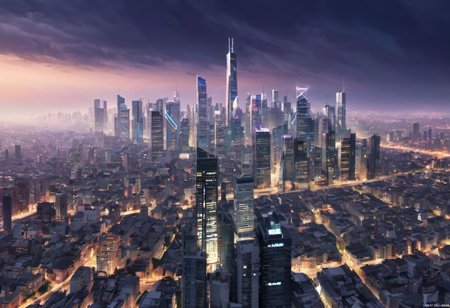 <lora:GITSH_background:1.5>, cityscape, breathtaking