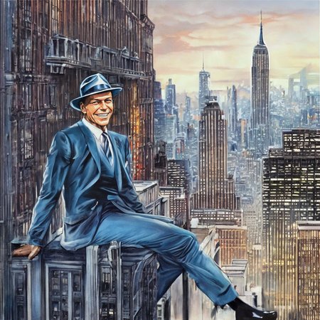 close up of Smiling Frank Sinatra SCG768-illustrate
