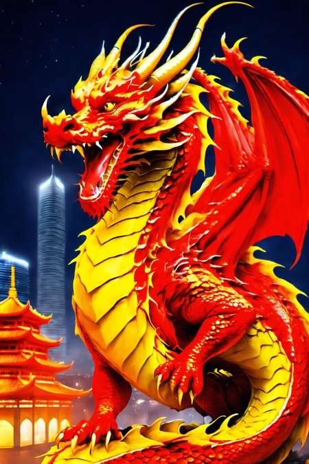 new year celebration  , art work,  red and yellow dragon,  on top of the picture wrote : 2024,  16k,  best quality,  HDR,  night,  people,<lora:EMS-275880-EMS:0.800000>,<lora:EMS-47876-EMS:0.800000>,<lora:EMS-287160-EMS:0.800000>