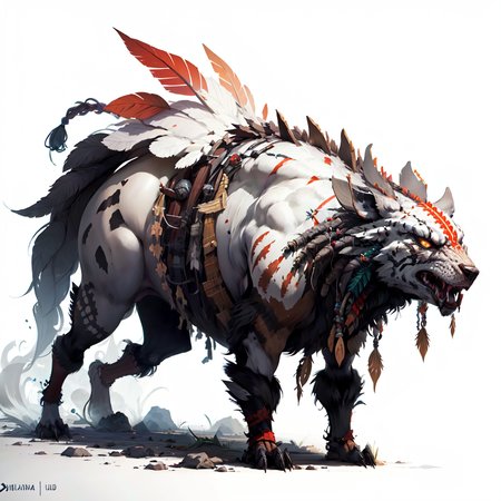 concept art, white background  <lora:totempunkai_v20:.6> totempunkai dread hunter