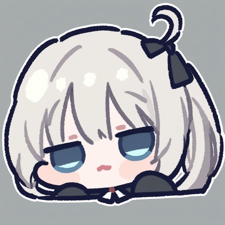 Kasugano Sora,<lora:miratsu_noob:1>,chibi,silver hair,