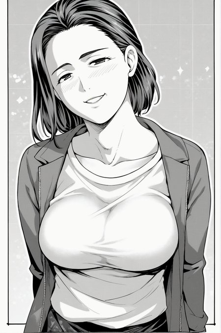 score_9, score_8_up, score_7_up, monochrome, manga_source, best background, detailed background, manga, grayscale  Okamoto, horny, naughty face, solo, standing,  <lora:JN_Okamoto:0.8>