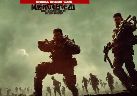 best quality, masterpiece, movie poster, bright green eyes, looking directly at the camera (D1J1Z1 man:1.3) in another world, afffff666666