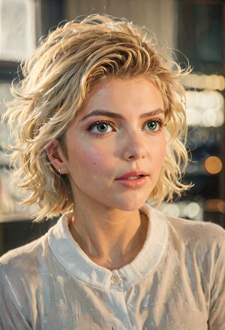 ((a beautiful woman in a Hair Salon, Khaki and white color Palette, urban city  window view)), 
bust shot, close-up lips, 
modern interior design, cyberpunk, 
Recliner|Dressing table|Table lamp|Screen|Monitor|Signboard_Details,
Metal|Glass|Leather|Textiles|Carpet|Pillow_Texture,
perfect blonde hair, 
(modern photo, fashion dress up:1.1), 24mm, (analog, cinematic, film grain, hazy atmosphere, detailed eyes, (seductive), (epicPhoto), (looking at viewer), (cinematic shot:1.3),
ac_neg1, great lighting, extremely detailed, happy, Hair Salon, impressionist painting, zoya