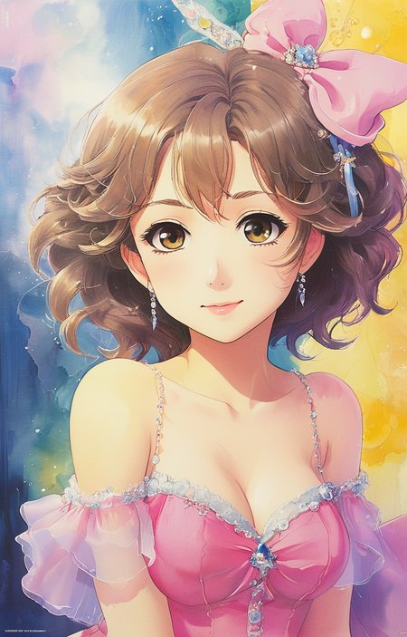 masterpiece,best quality,<lora:tbh222-sdxl:0.9>,illustration,style of Ronnie Landfield portrait of idolmaster cinderella girls,