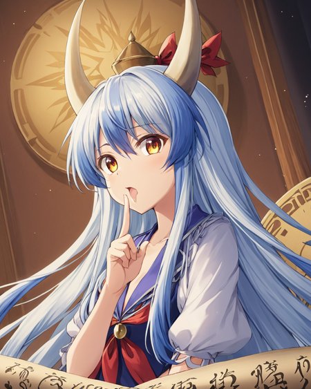 kamishirasawa keine,1girl, solo, scroll, finger_to_mouth, horn_ribbon, tongue
<lora:kamishirasawa_keine_image2095_2023-12-14-000010:1>,star-shaped_pupils,symbol-shaped_pupils,. gorgeous,key visual, vibrant, studio anime,award-winning, professional, highly detailed,high budget, cinemascope
