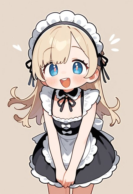 score_9,score_8_up,score_7_up,  
shading, dramatic body light, excited, cute, open mouth,
cute anime girl, big cute eyes, masterpiece, cartoon style, best quality, amazing quality, gradient background,  looking at viewer, Cute_Rem, sticker, white outline, cute, chibi style, sticker style,
 1 girl, skinny body, flat chested,
zzDawn, blue eyes, blonde hair, long hair, smile, heart, 
 maid dress, maid, detailed maid dress,  bent over
