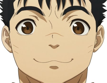 perfect composition, <lora:anime_screencap-Illustrious:0.65> anime screencap, anime coloring, very aesthetic, absurdres, zPDXL, <lora:Pony_DetailV2.0:0.5> <lora:illustrious_quality_modifiers_masterpieces_v1:1>
<lora:G1t5:1> g1t5, 1boy, male focus, <lora:meme_mutsukiface_illustriousXL:0.8> mutsukiface, chibi, portrait, close-up, smile, :3, closed mouth
white background, simple background,